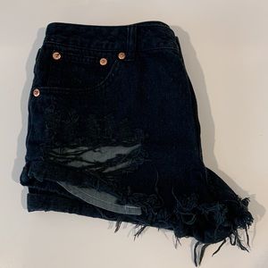 Black Jean Shorts